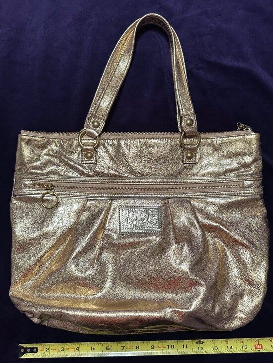 Coach Handbags - Gold Metallic COACH Poppy tote